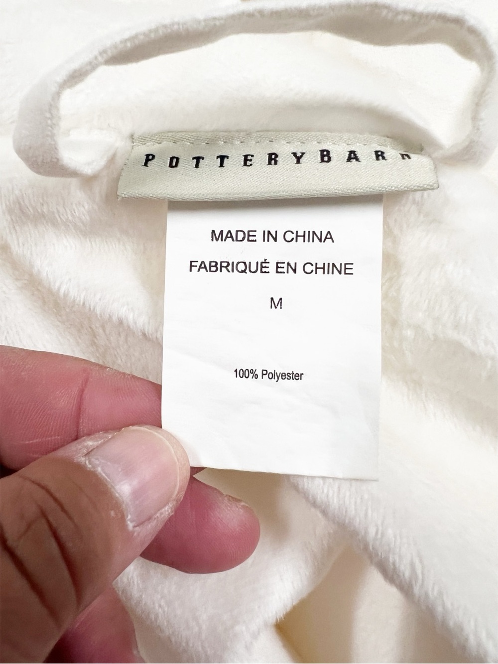 Pottery Barn Home Soft Cream Plush Belted Long Sleeve Lounge Robe Size M - Picture 6 of 7